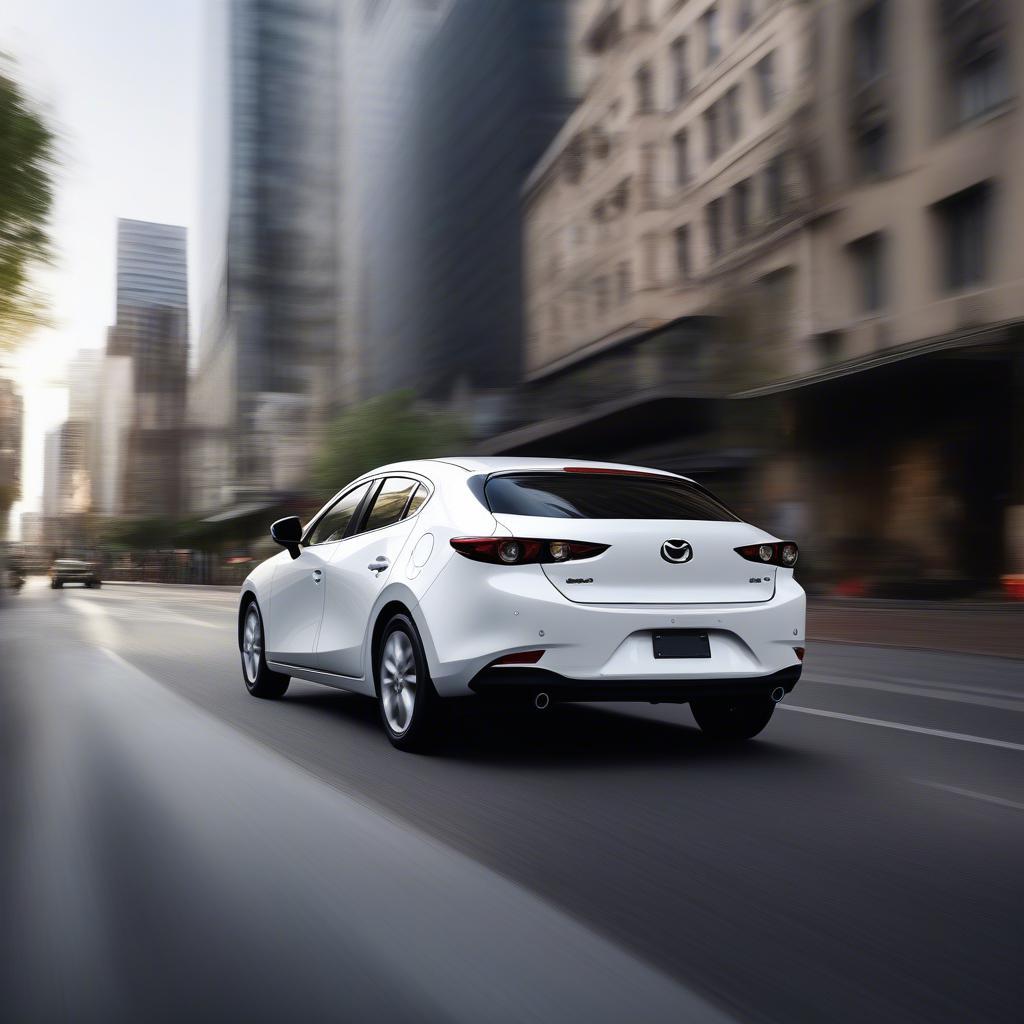 All-new Mazda 3 màu trắng trên đường phố