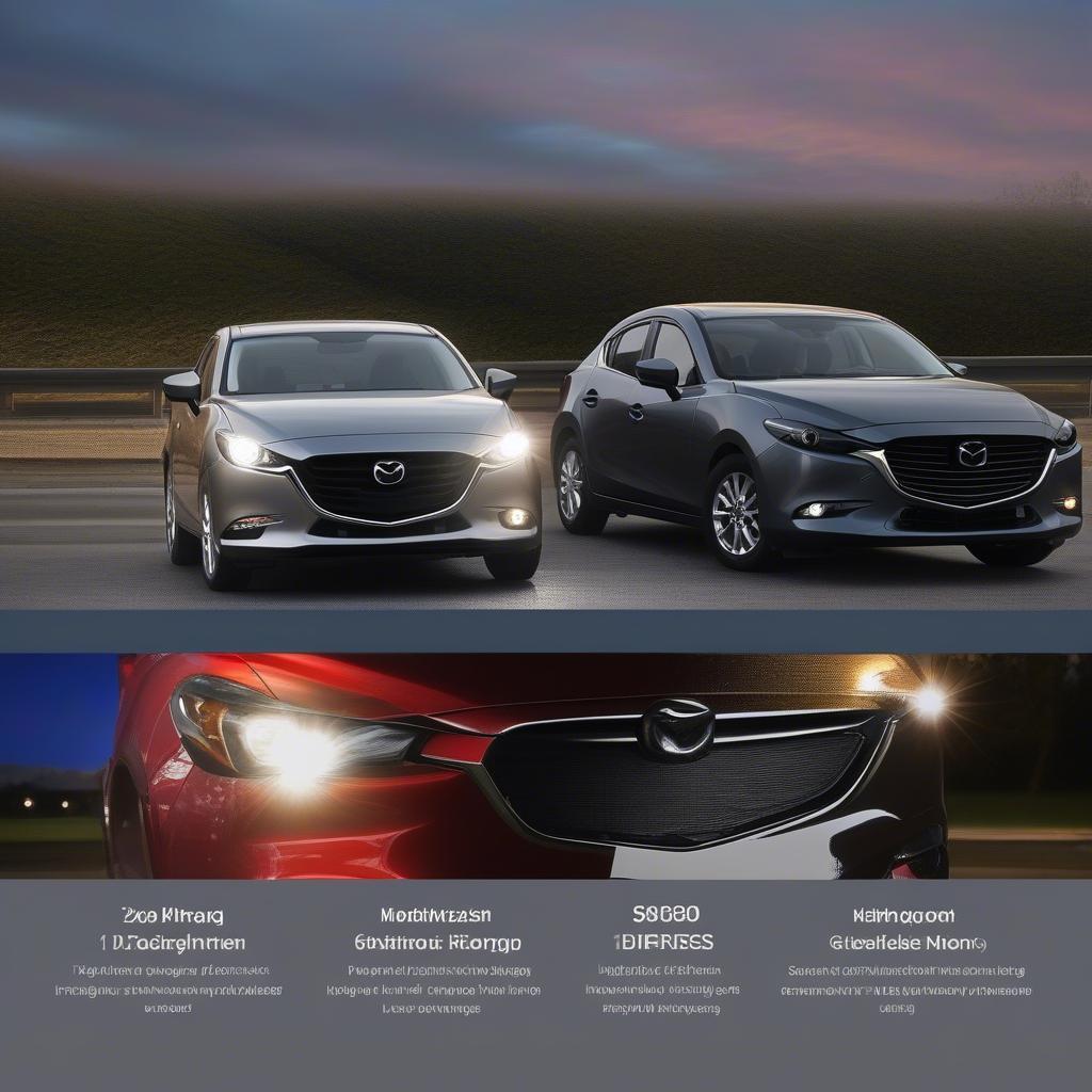 Các loại đèn pha Mazda 3 2018: halogen, xenon, LED