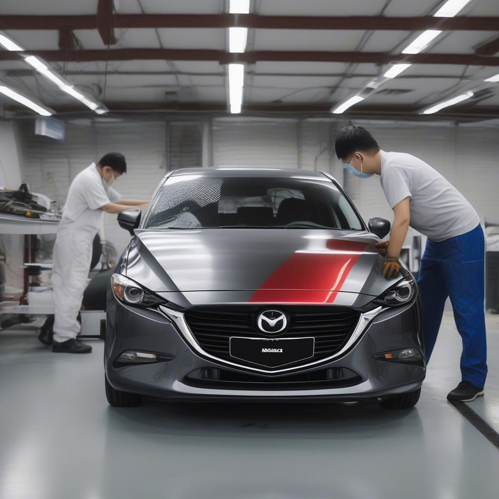 Dán Tem Mazda 3 Racing tại Mazda Mễ Trì