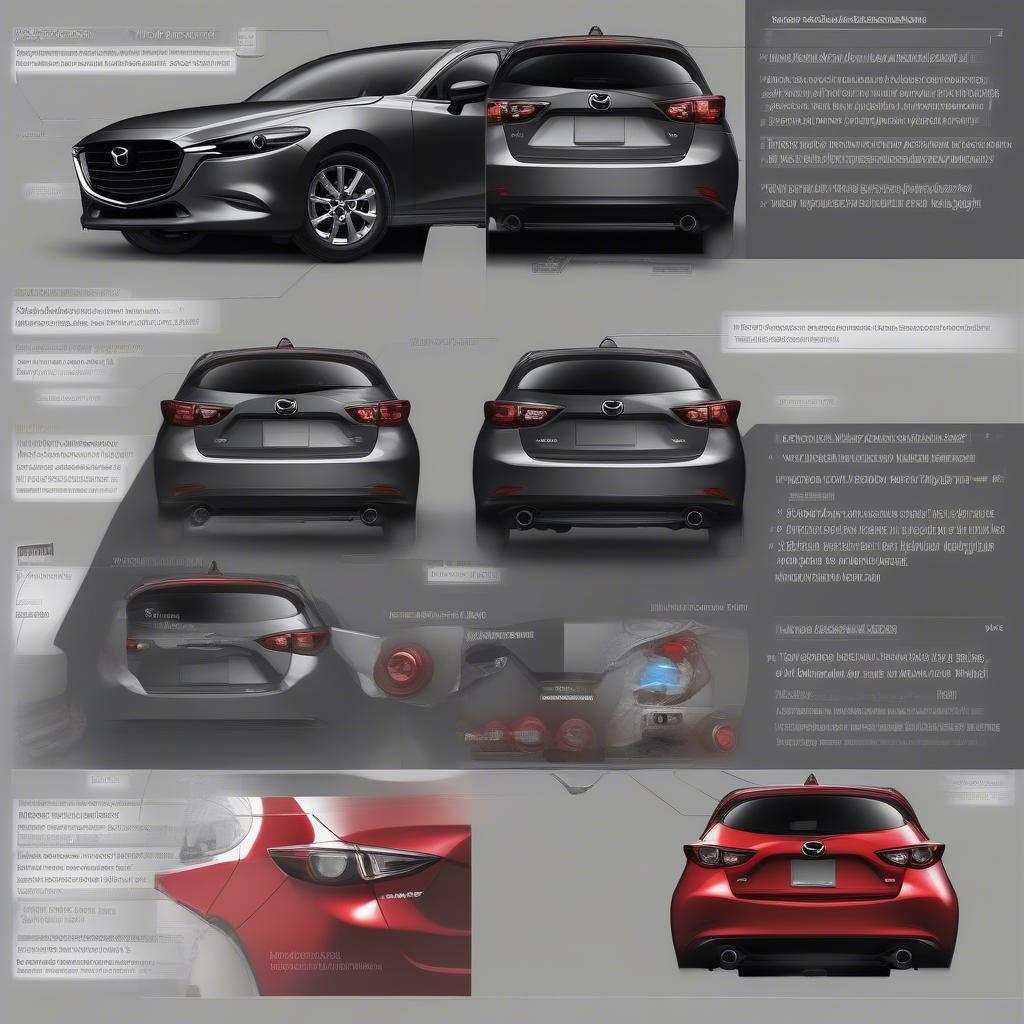 Cấu tạo đèn hậu Mazda 3 Skyactiv 2017