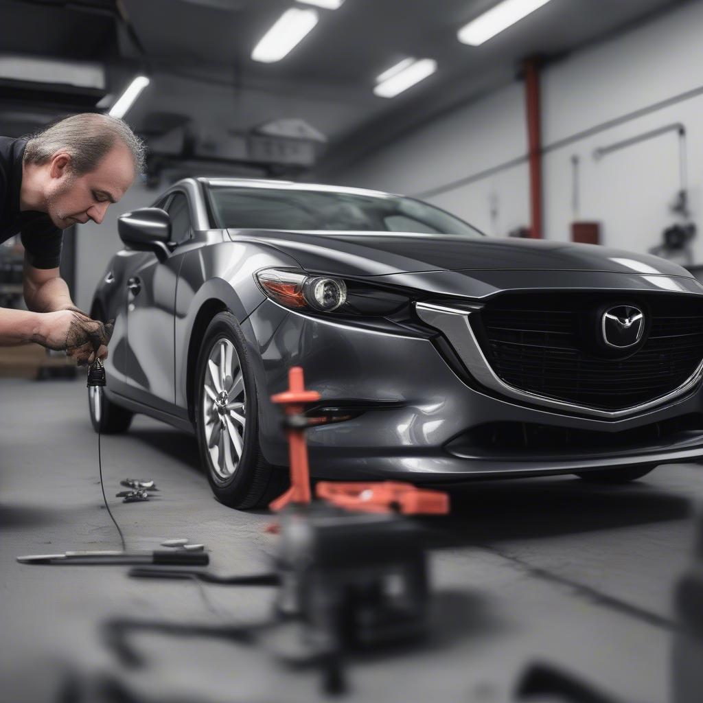 Điều chỉnh đèn pha Mazda 3