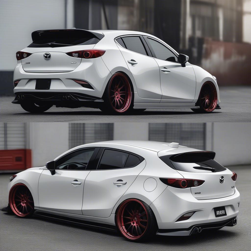 Gói độ Mazda 3 thể thao với bodykit, mâm xe và ống xả