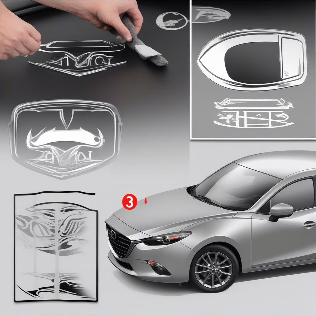 Hướng dẫn dán logo nắp capo Mazda 3