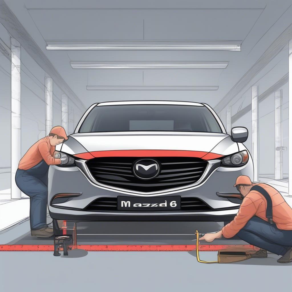 Khoảng sáng gầm xe Mazda 6 đo đường