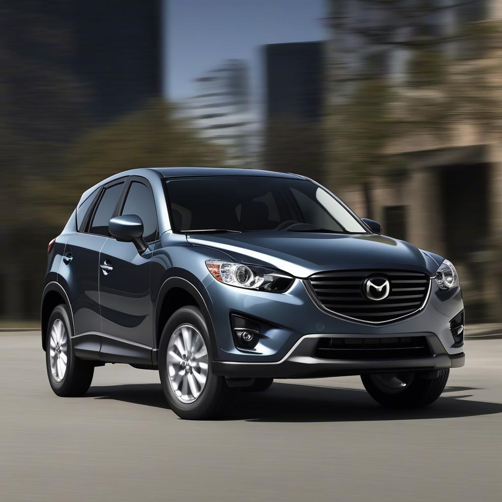 Kích thước Mazda CX5 2016: Hình ảnh tổng quan ngoại thất xe, bao gồm chiều dài, rộng, cao và khoảng sáng gầm xe.