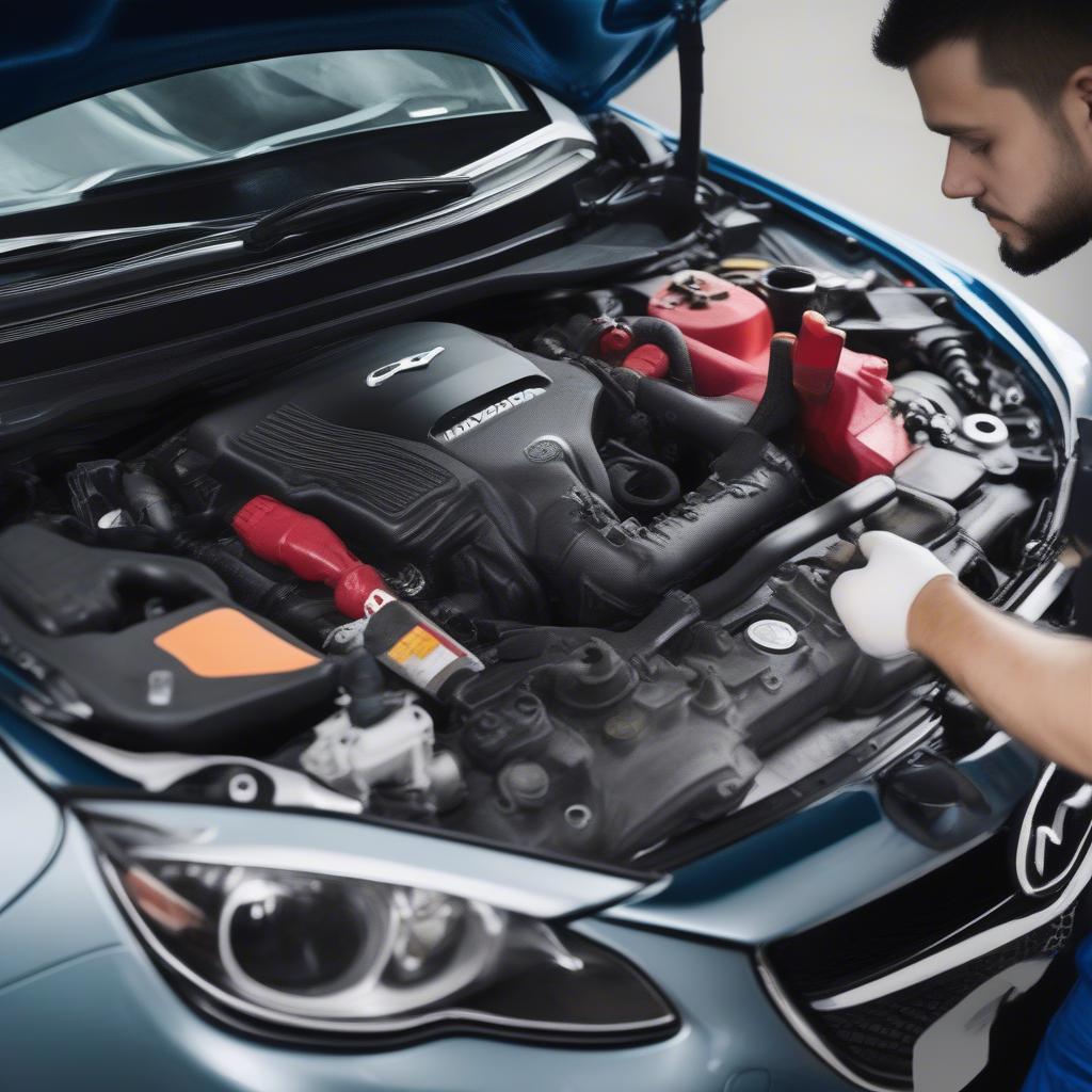 Kiểm tra động cơ Mazda 2 trước khi mua.