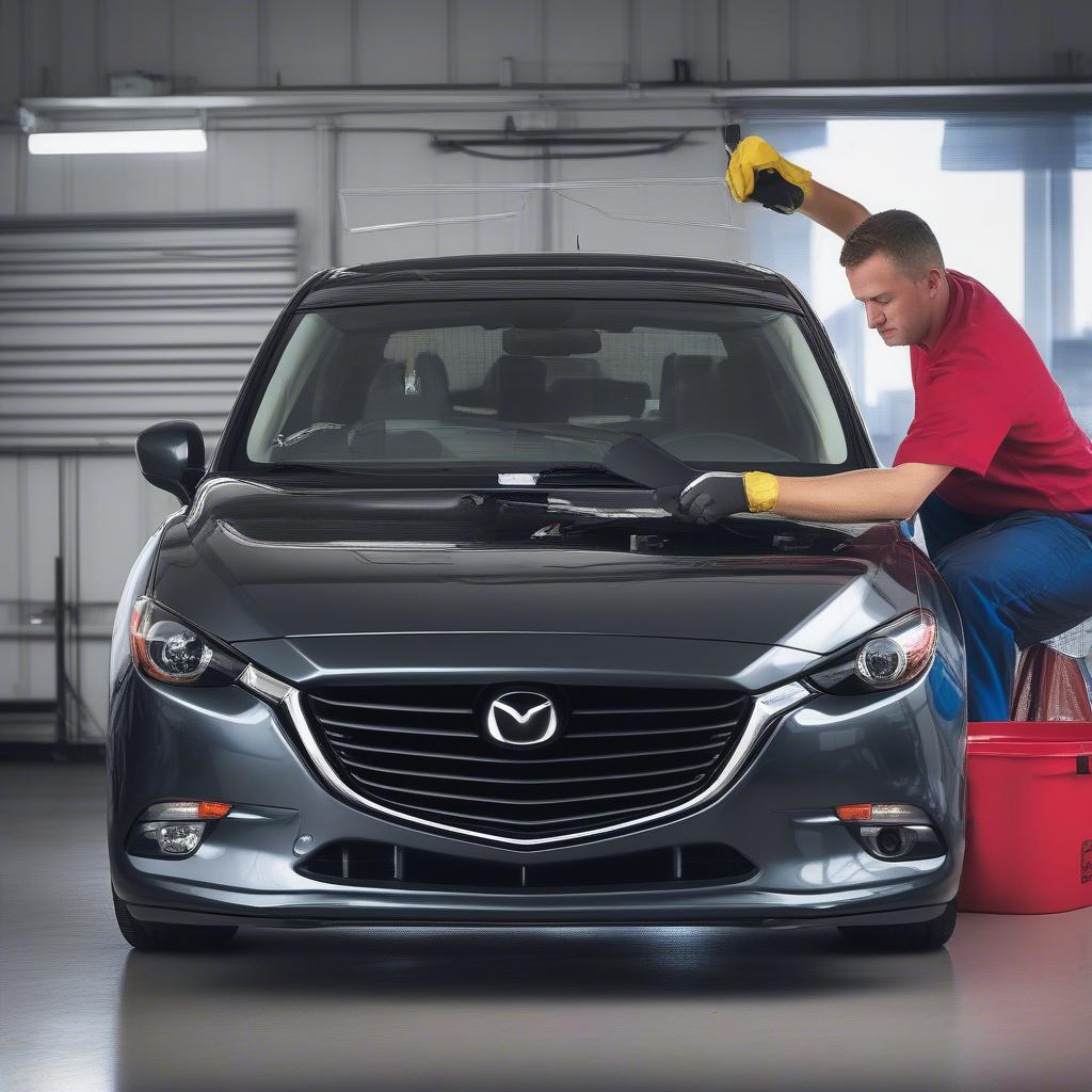 Lắp đặt vè che mưa Mazda 3