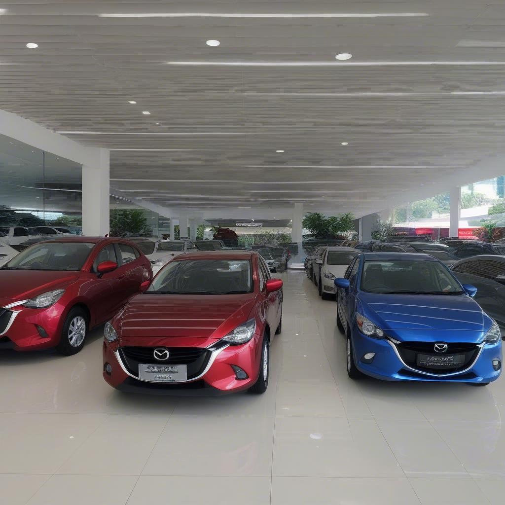 Mazda 2 cũ trưng bày tại showroom ở Gia Lai