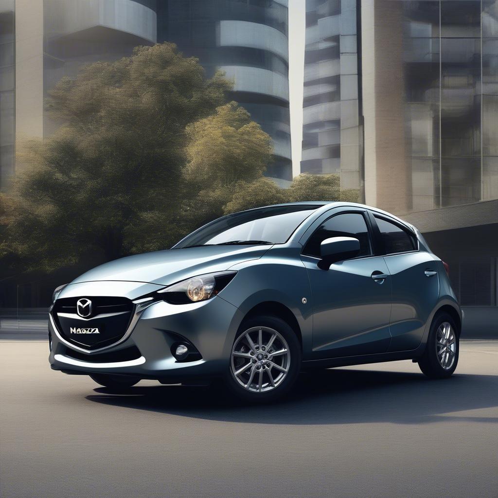 Mazda 2 cũ với thiết kế hiện đại, thể thao và năng động, thu hút mọi ánh nhìn trên đường phố.