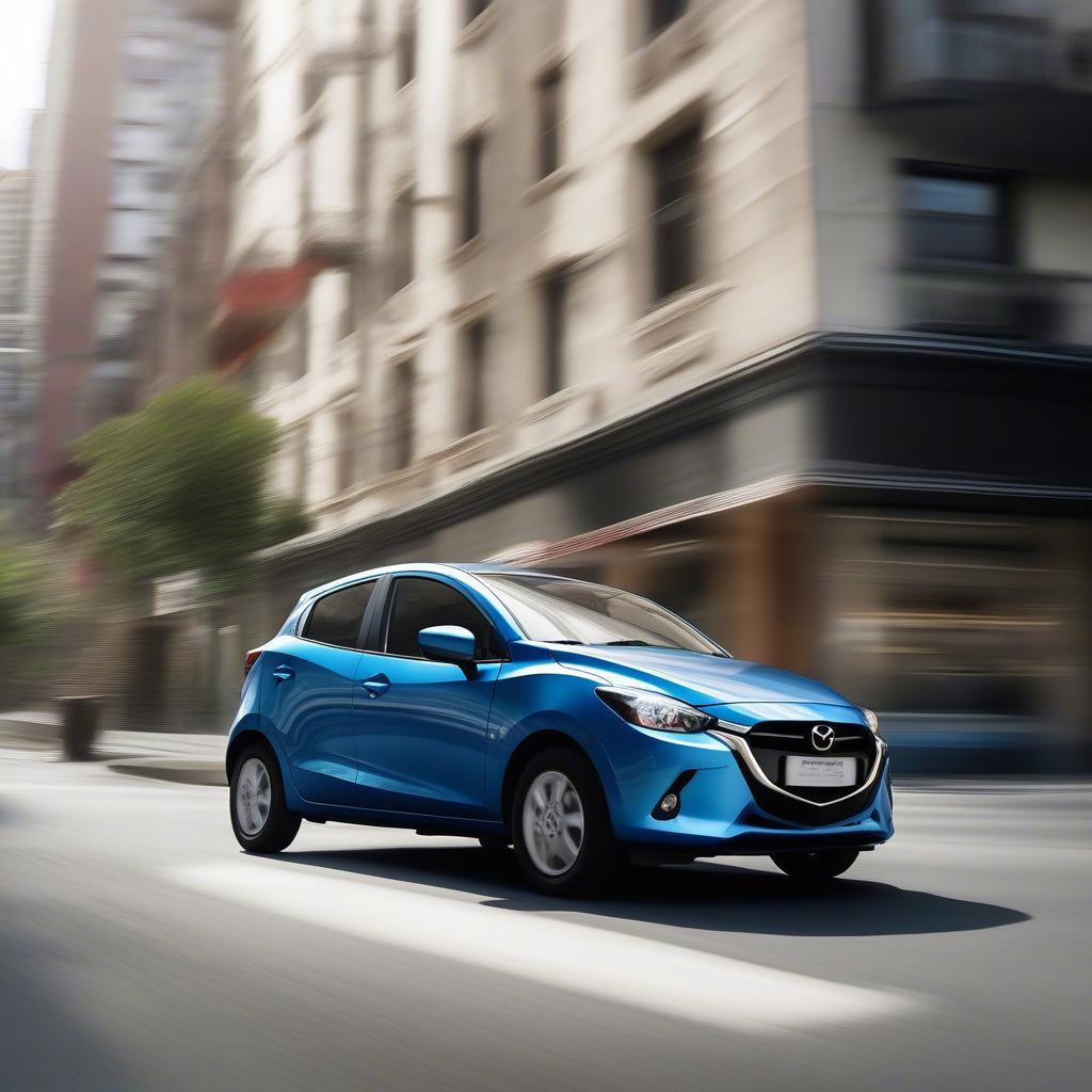 Hình ảnh Mazda 2 di chuyển trong thành phố