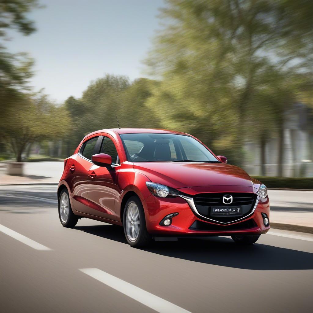 Khách hàng đang lái thử Mazda 2 Premium 45B.