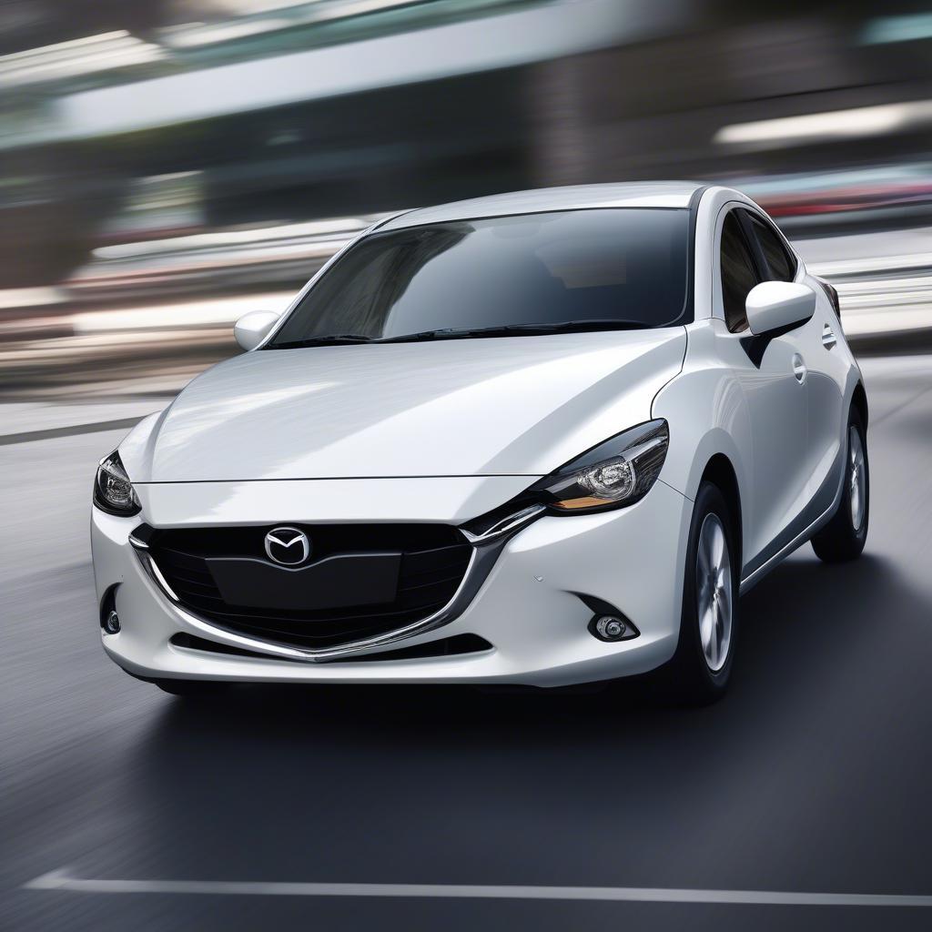 Mazda 2 Sedan 2018 màu trắng với thiết kế KODO