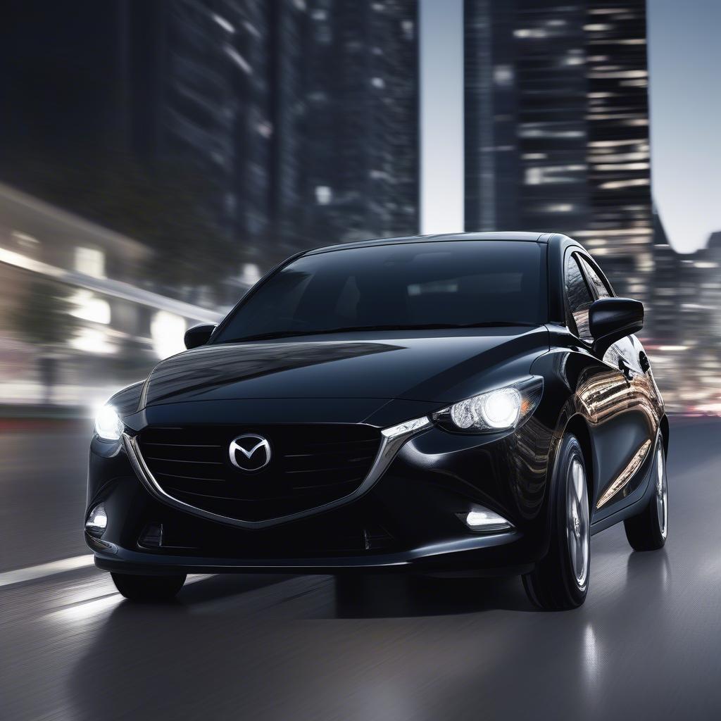 Mazda 2 Sedan màu đen ngoại thất ấn tượng