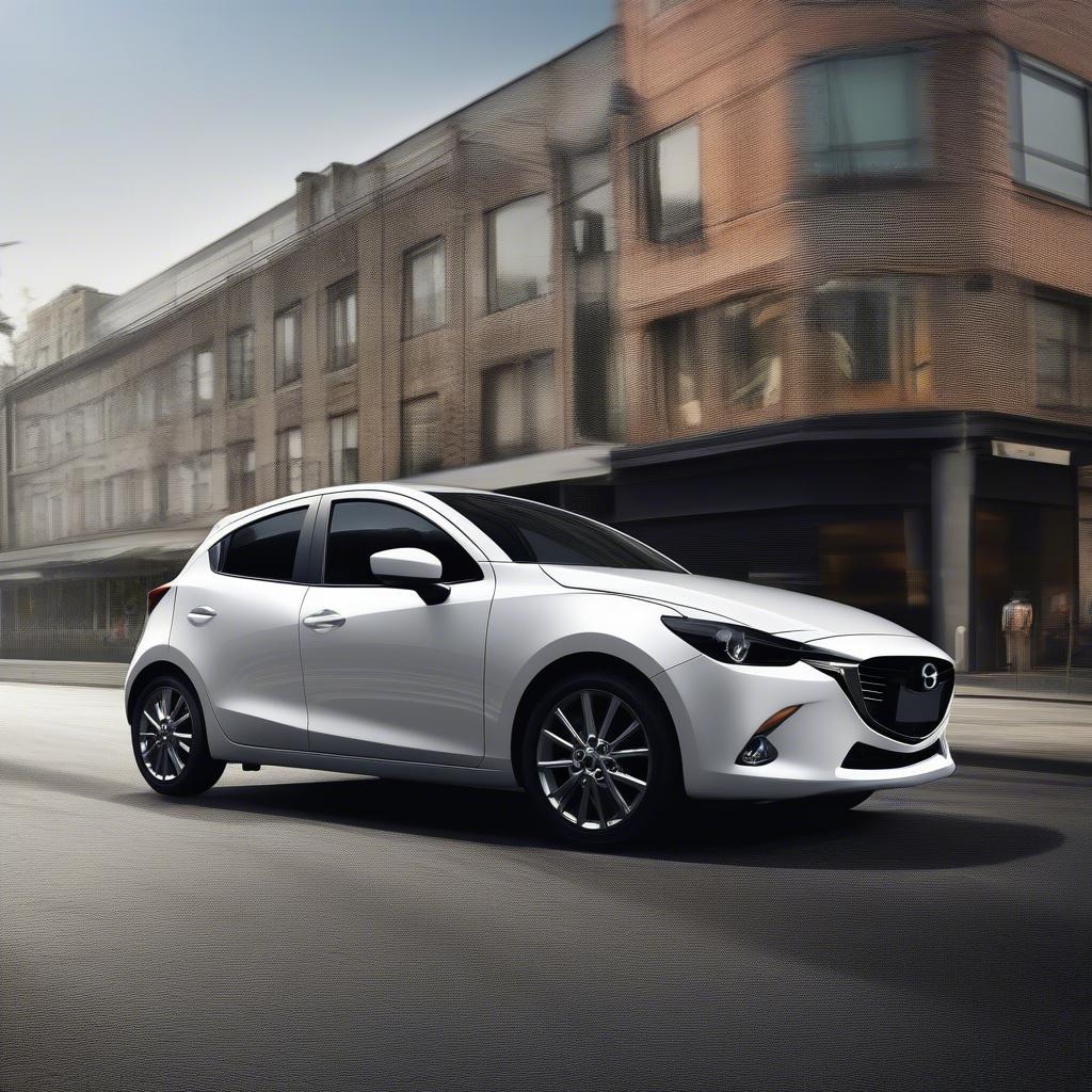 Mazda 2 với thiết kế KODO hiện đại, thể thao và năng động, thu hút mọi ánh nhìn trên đường phố.