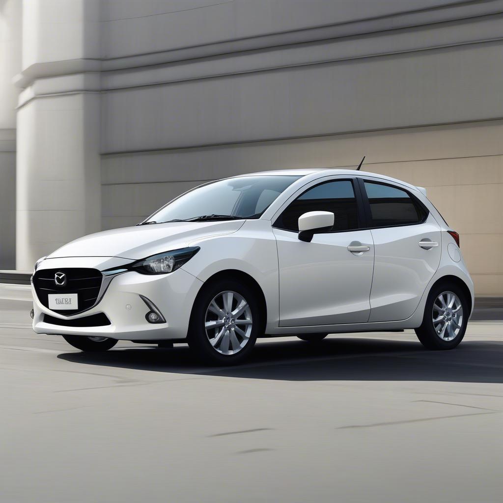 Mazda 2 trắng trang nhã, thiết kế KODO hiện đại