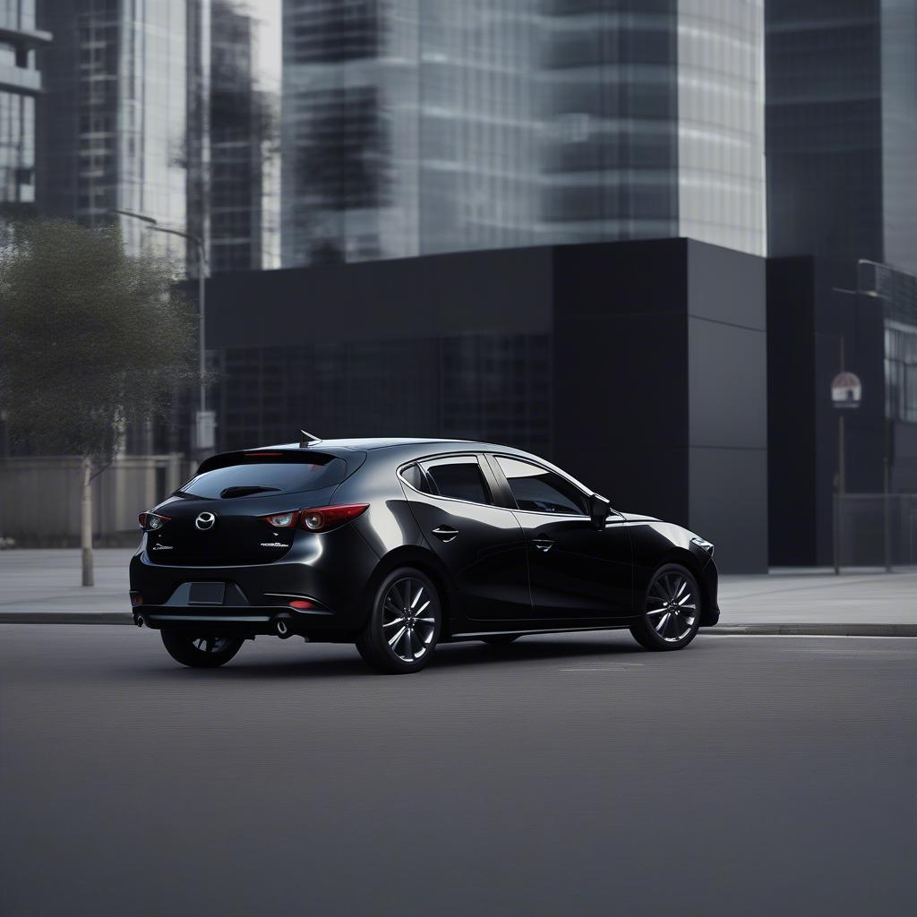 Mazda 3 Black Edition ngoại thất với màu đen huyền bí, thiết kế thể thao và sang trọng