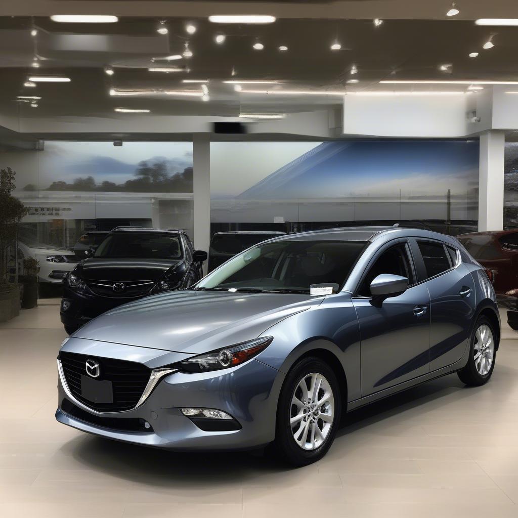 Mazda 3 cũ giá rẻ đang được trưng bày tại showroom