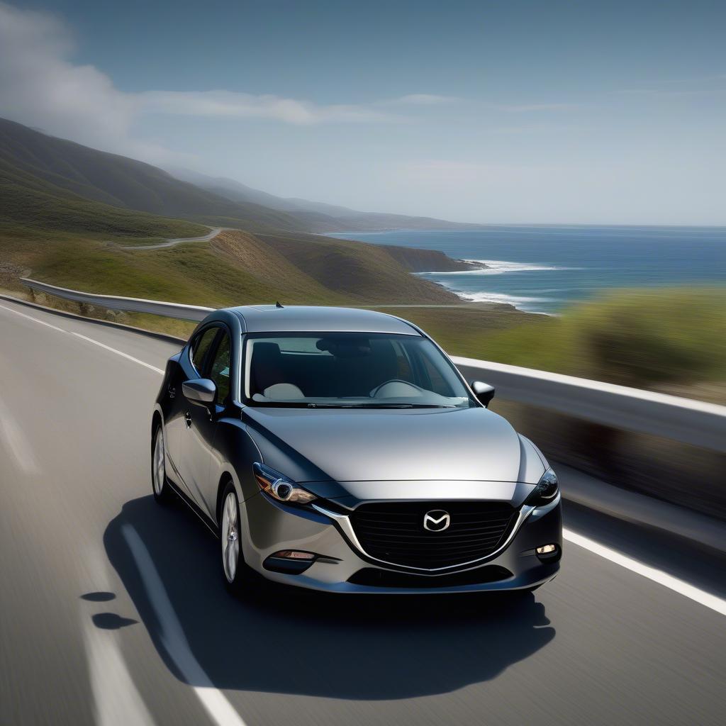 Mazda 3 Xám Machine Grey Trên Đường