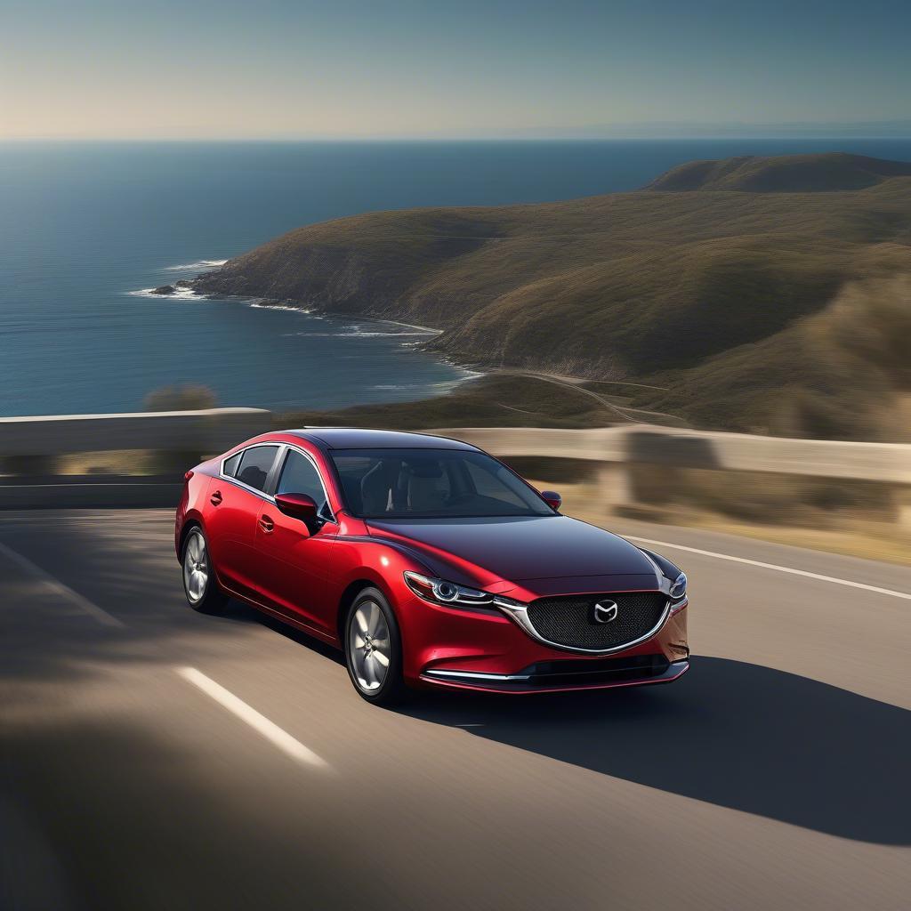 Mazda 6 2019 màu đỏ đang chạy