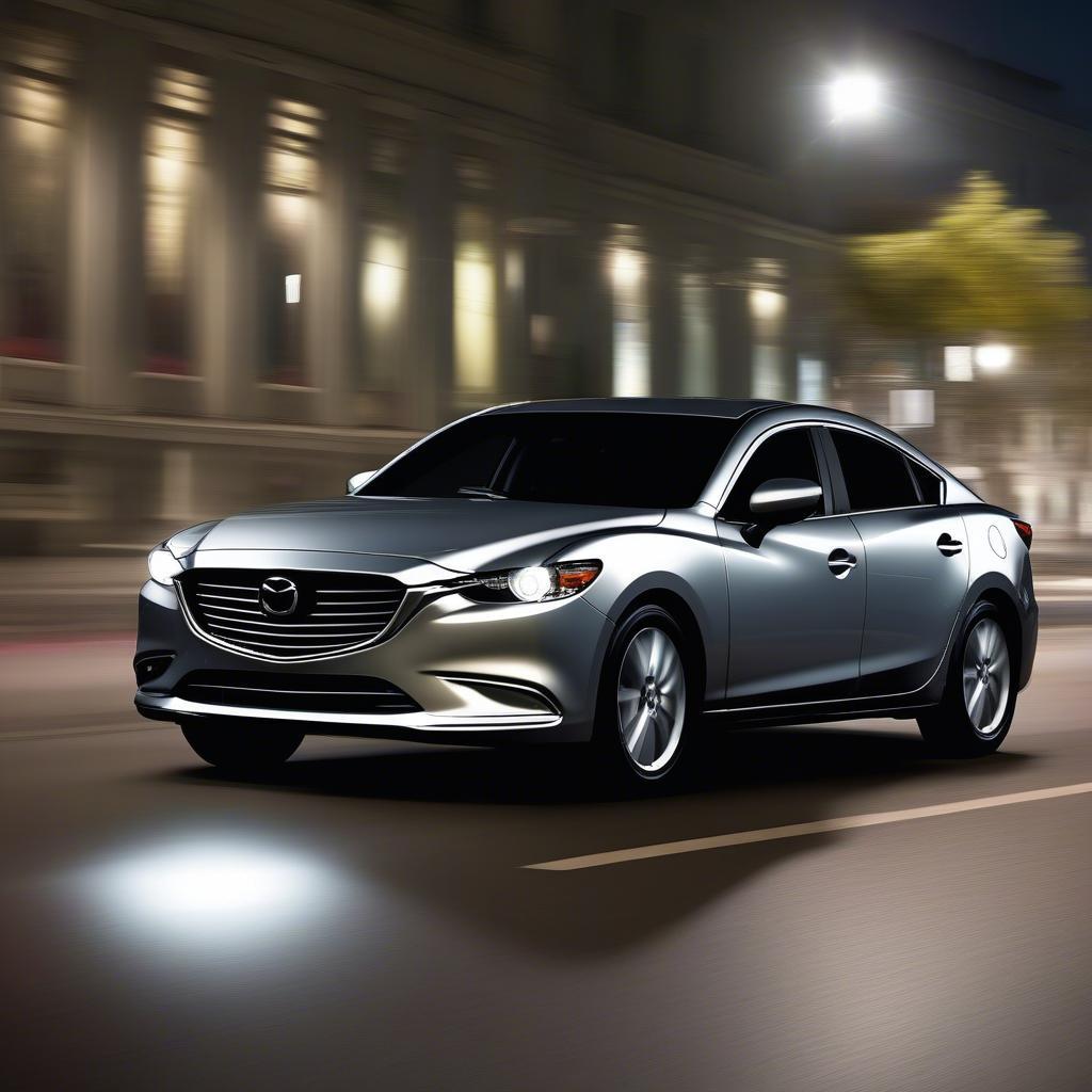 Mazda 6 độ đèn gầm crom nổi bật trên đường phố