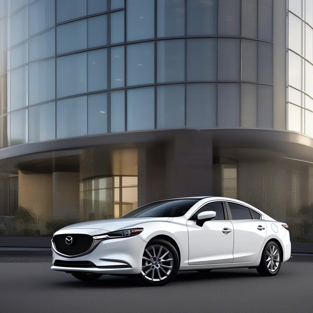 Mazda 6 màu trắng ngoại thất sang trọng