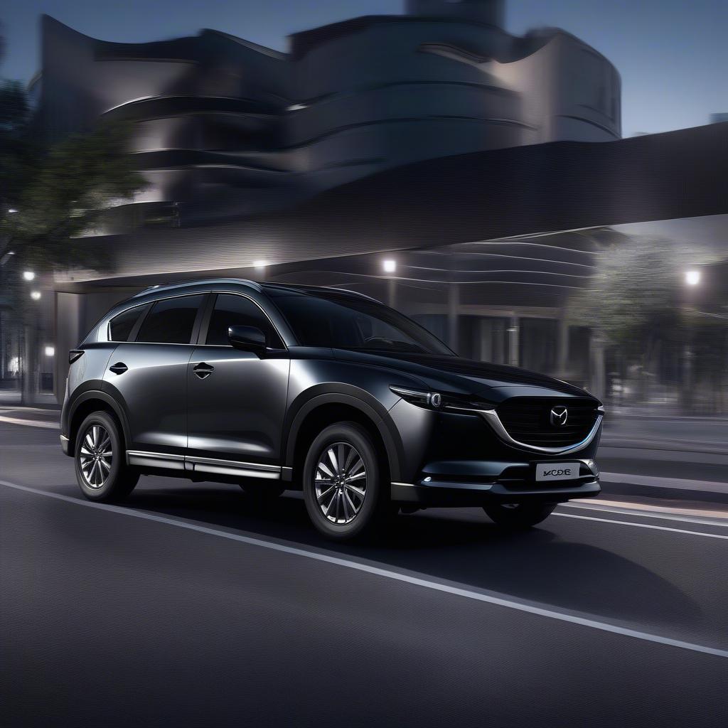 Mazda CX-8 Machine Grey ngoại thất ấn tượng với màu xám độc đáo và thiết kế KODO thể thao, sang trọng.