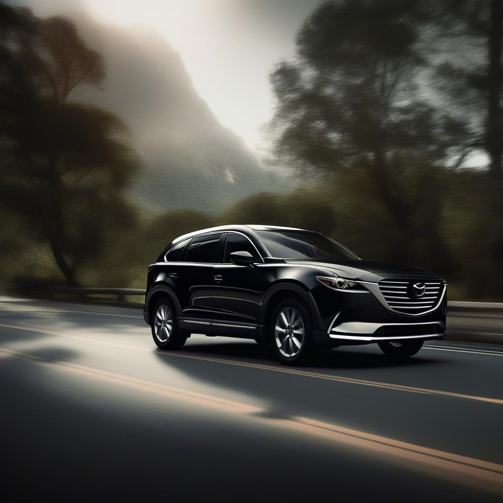 Mazda CX-9 Black vận hành mạnh mẽ trên đường