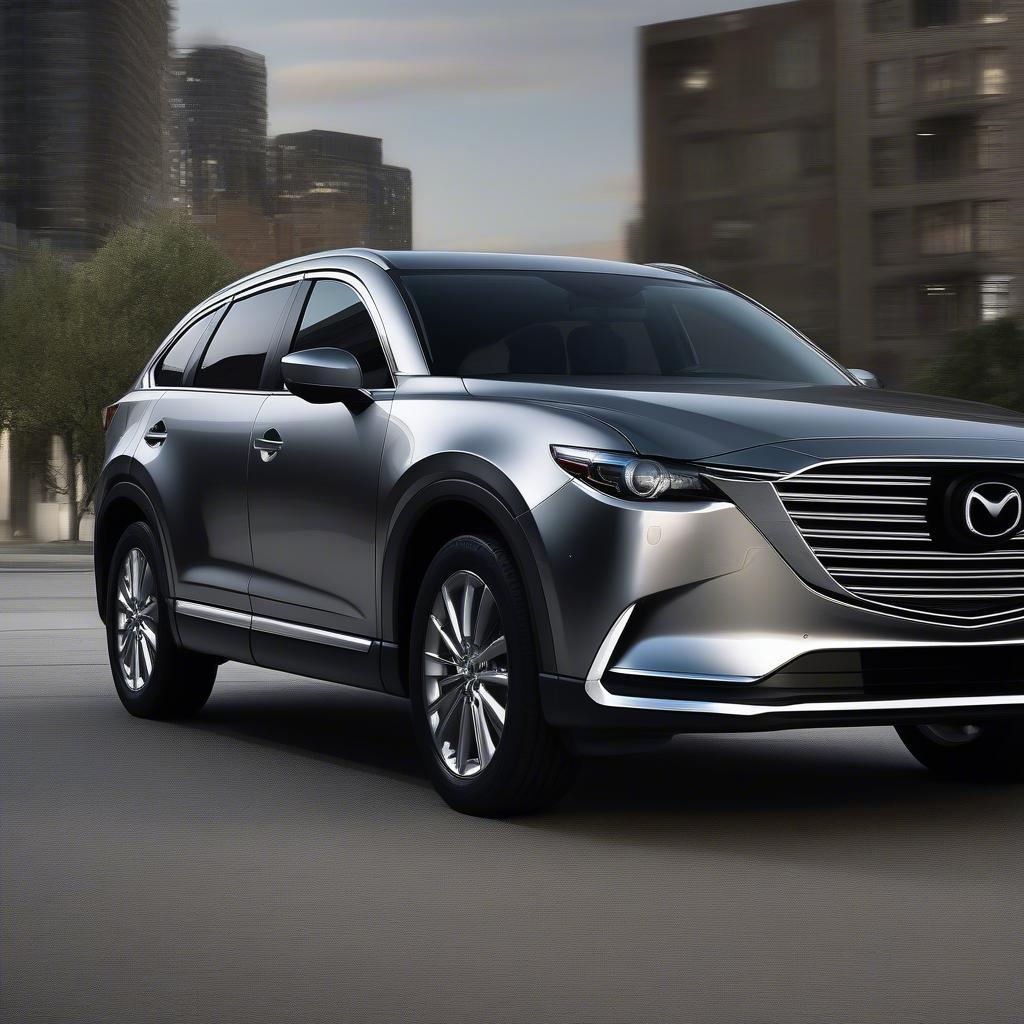 Mazda CX-9 Thailand ngoại thất: Thiết kế KODO sang trọng, mạnh mẽ với lưới tản nhiệt lớn, đèn pha LED sắc nét và mâm xe thể thao.