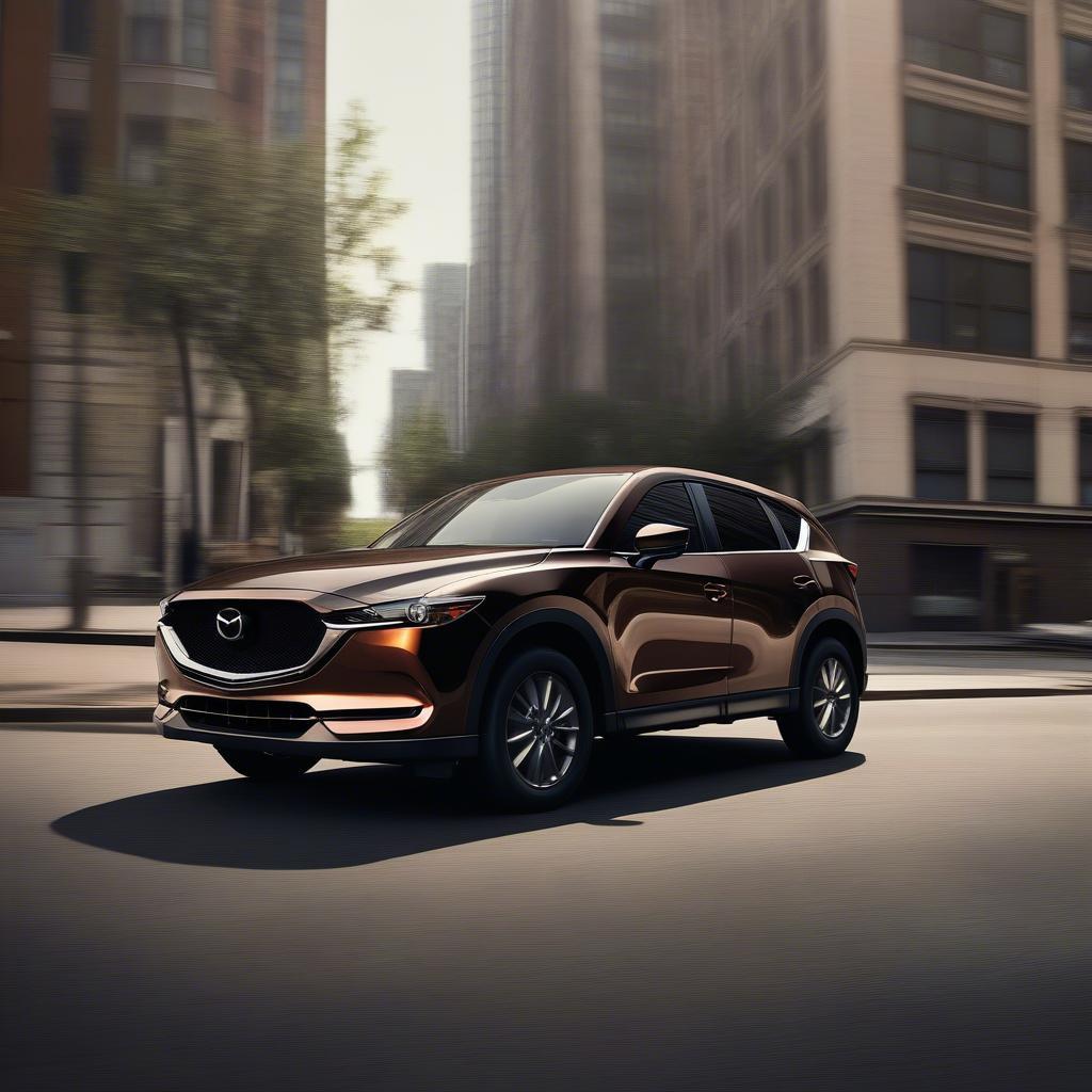 Mazda CX5 2018 màu nâu trên đường phố