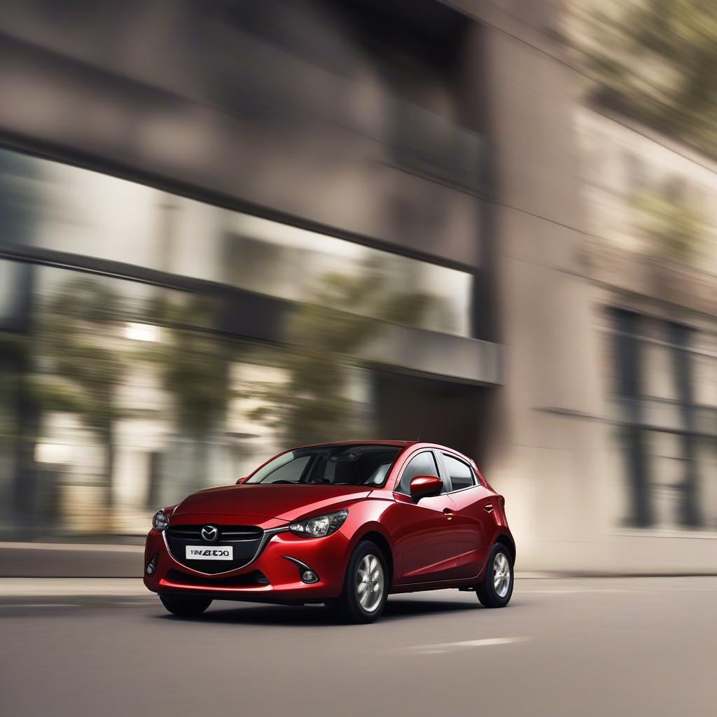 Ngoại thất Mazda 2 2016 màu đỏ, thiết kế KODO trẻ trung, năng động.