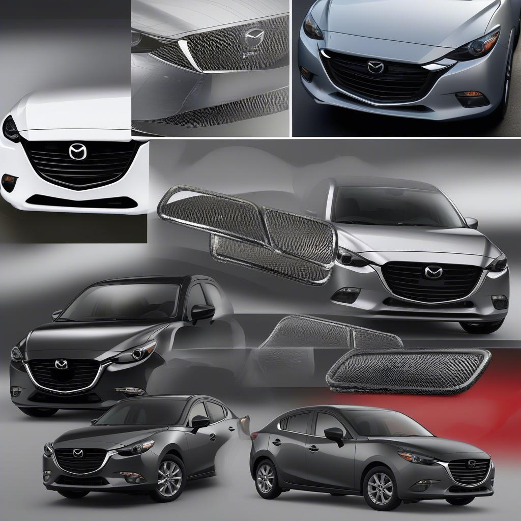 Các loại ốp mặt ca lăng Mazda 3 2017 với chất liệu và thiết kế đa dạng