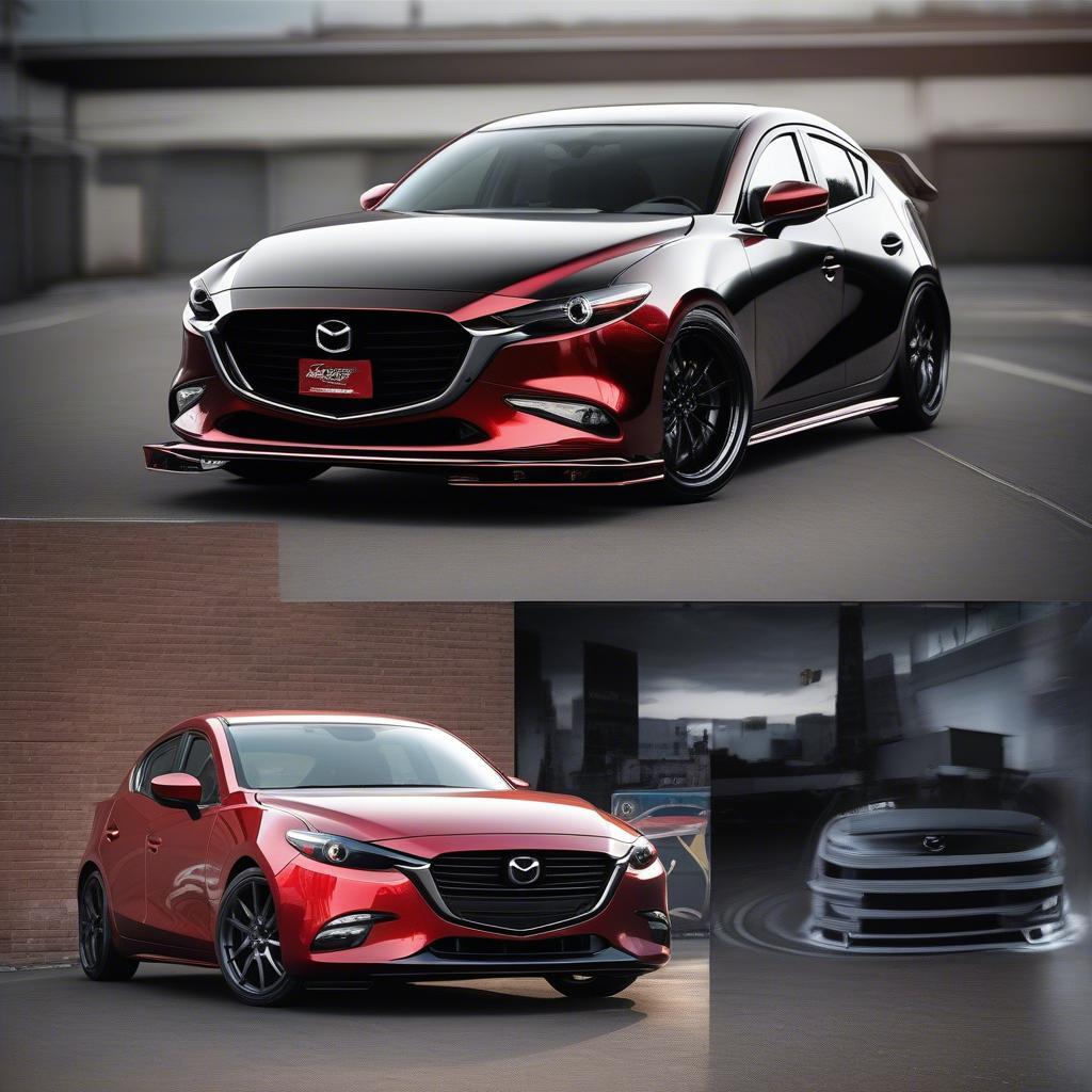 Các loại phụ kiện độ xe Mazda 3 phổ biến như body kit, mâm, lốp, đèn, nội thất và âm thanh