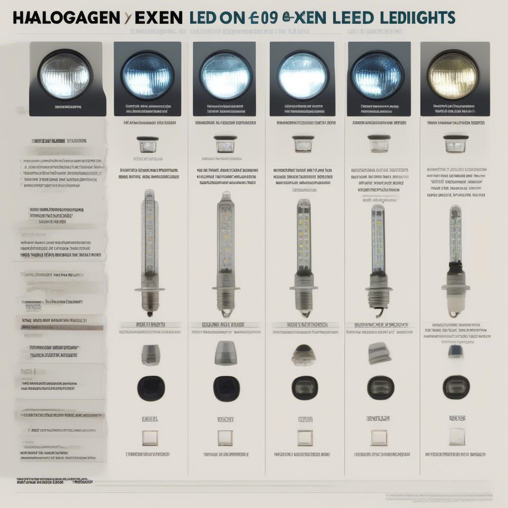 So sánh đèn Halogen, Xenon và LED