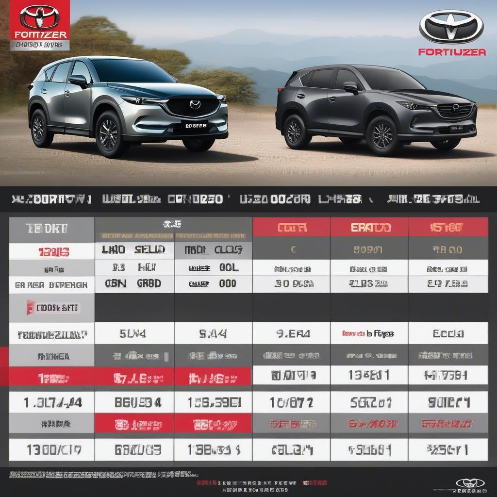 So sánh giá bán Mazda CX5 và Fortuner