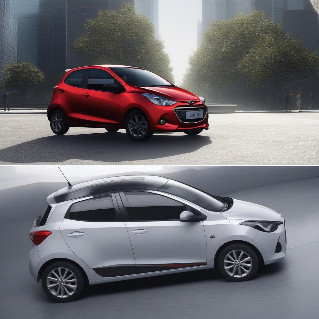 So sánh kích thước Mazda 2 và Hyundai i10