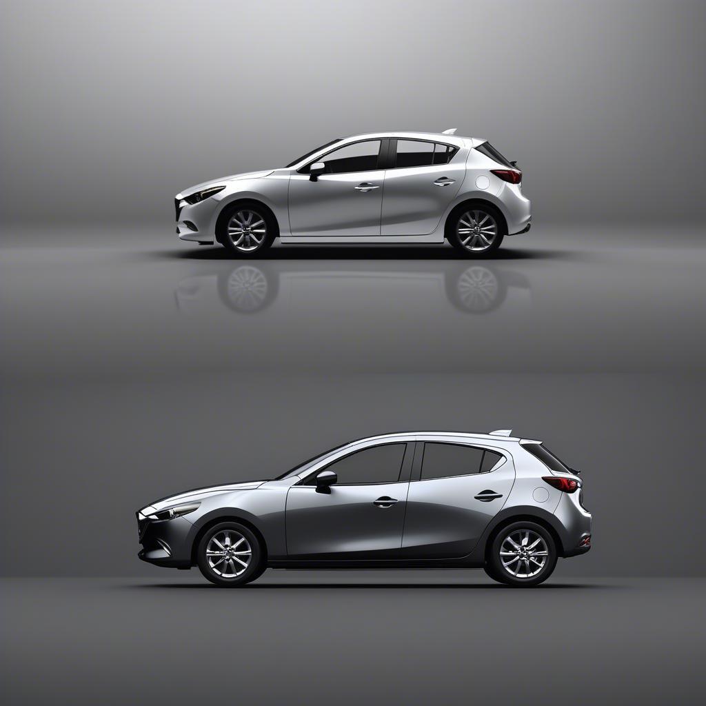 So sánh kích thước Mazda 3 và Mazda 2