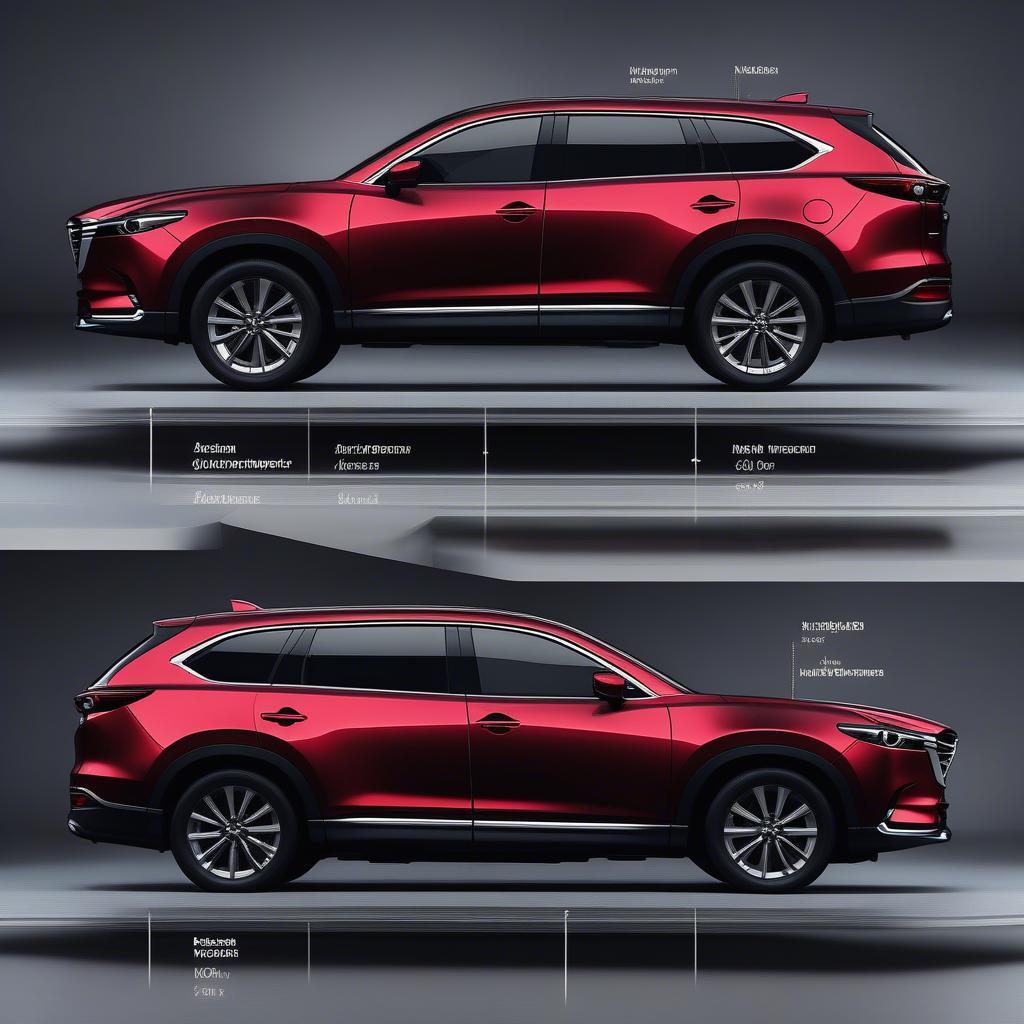 So sánh kích thước Mazda CX-9 và CX-8