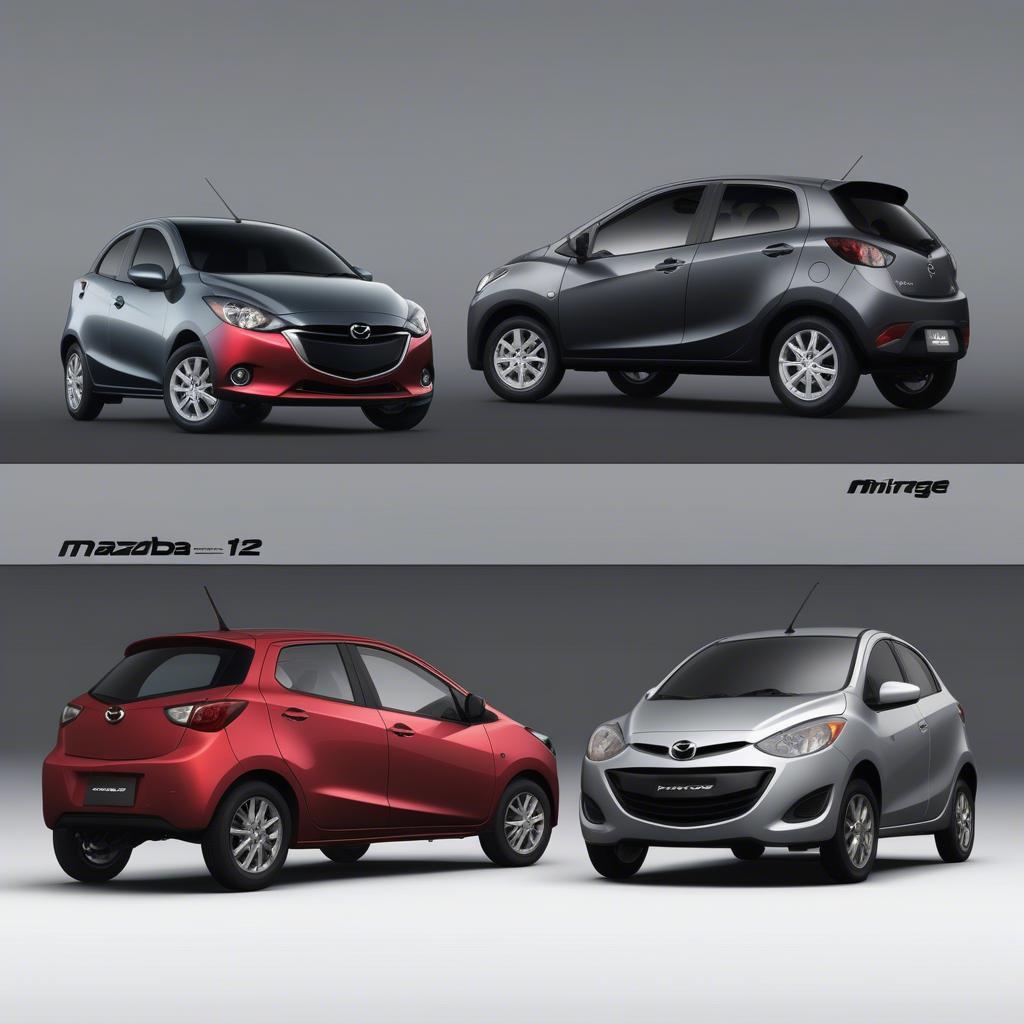 So sánh thiết kế Mazda 2 và Mirage