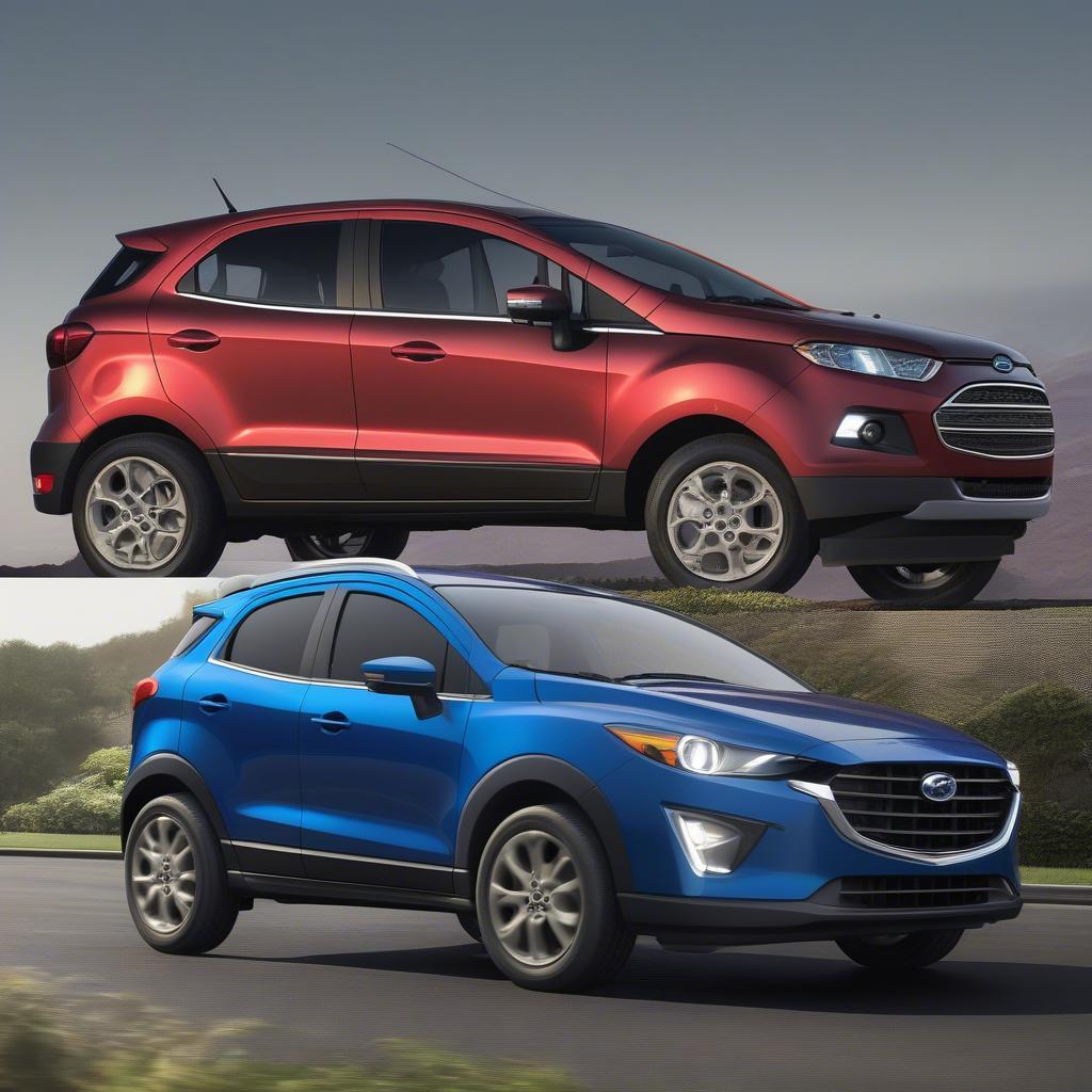 So sánh ngoại thất Ford Ecosport và Mazda 3