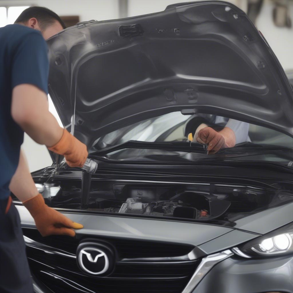 Quy trình thay đèn pha Mazda 3 2018 tại gara chuyên nghiệp